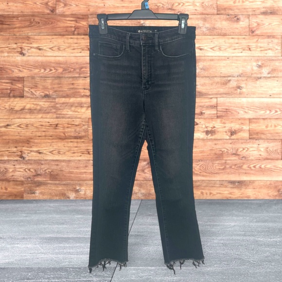 Athleta Sculptec  Gray jeans with raw Hem‎ Woman’s Size 4 - Picture 1 of 7